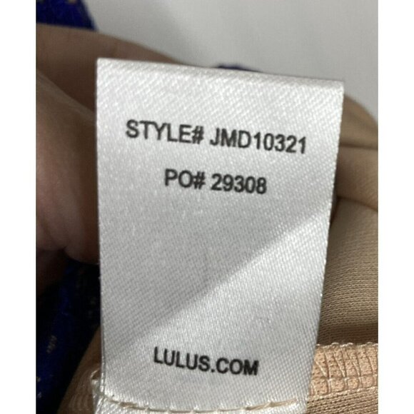 Lulu’s ‘She’s a Knockout’ Cobalt Blue Lace Lined Bodycon Sleeveless Dress-M - Picture 14 of 16